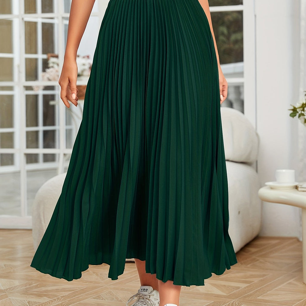 Valenzora | Pleated plain curly skirt