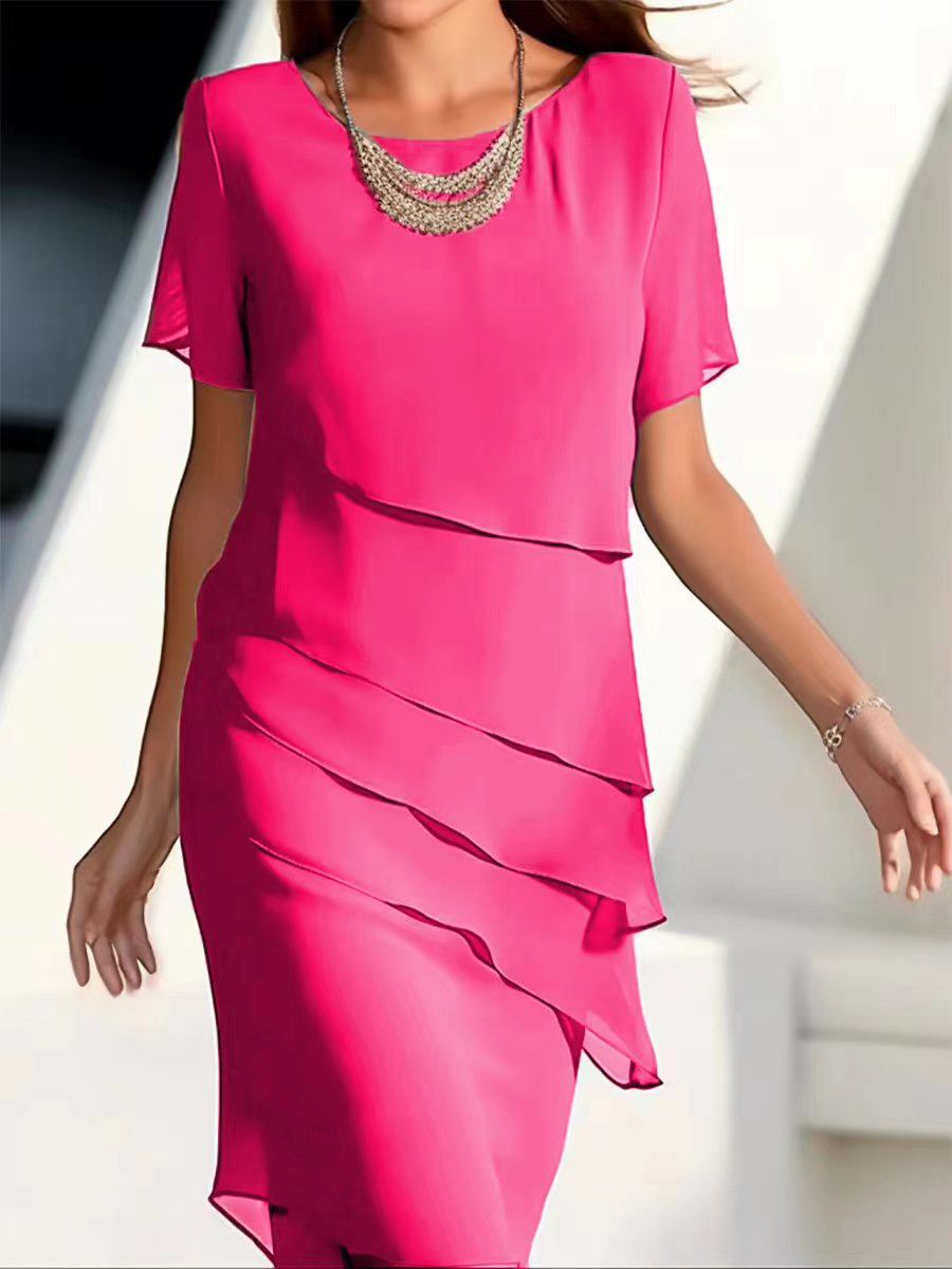 Valenzora | Stylish mid-waisted dress with splicing detail