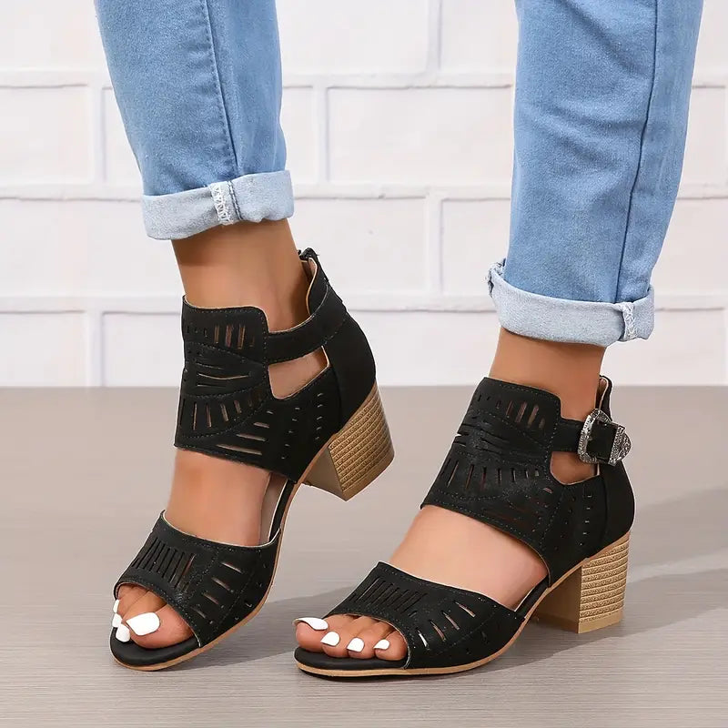 Valenzora | Damen-Sandalen mit klobigem Absatz