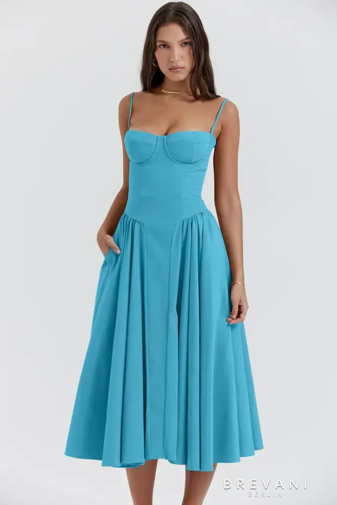 Midikleid im Korsett-Stil