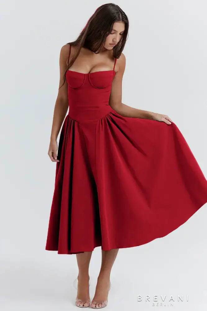 Midikleid im Korsett-Stil