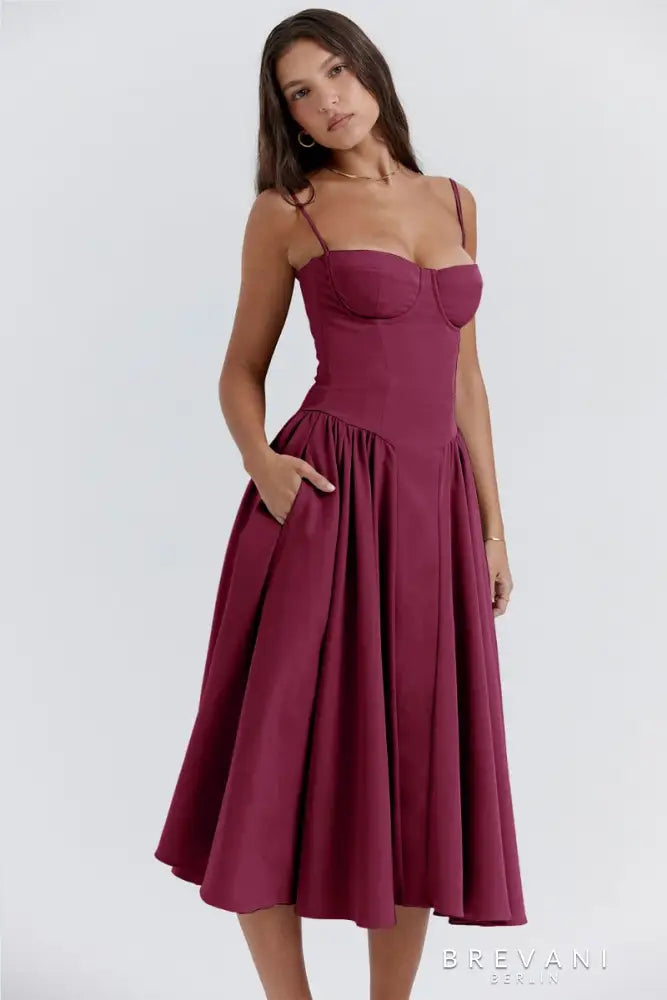 Midikleid im Korsett-Stil