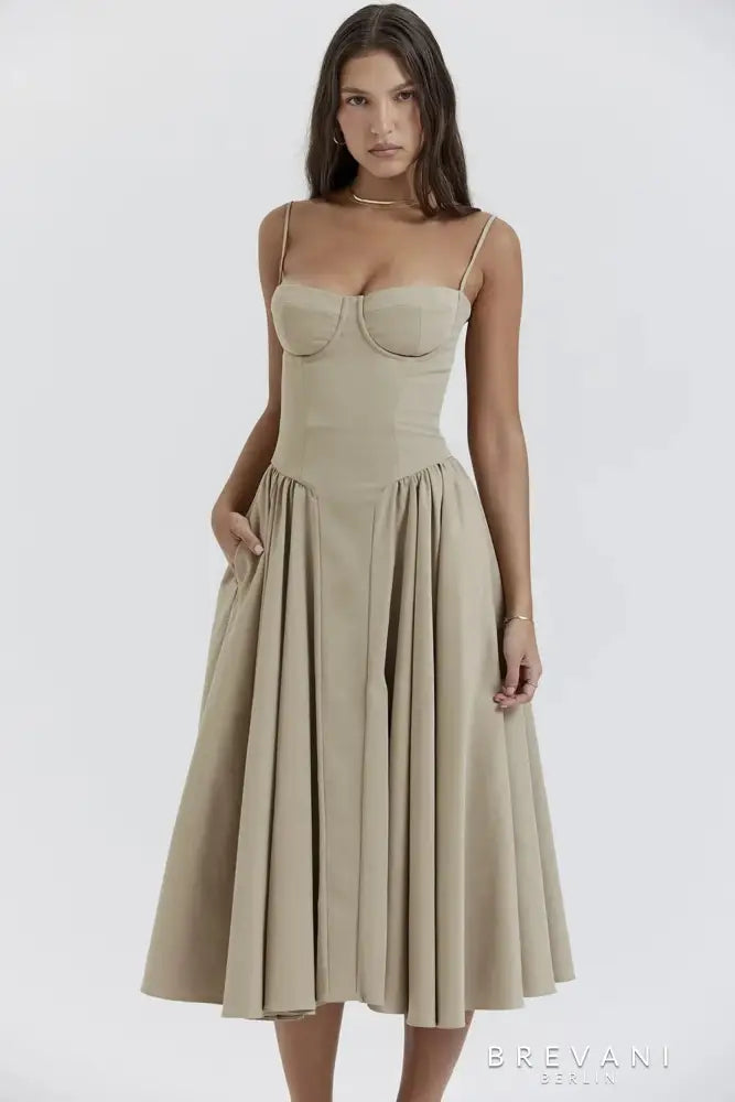 Midikleid im Korsett-Stil