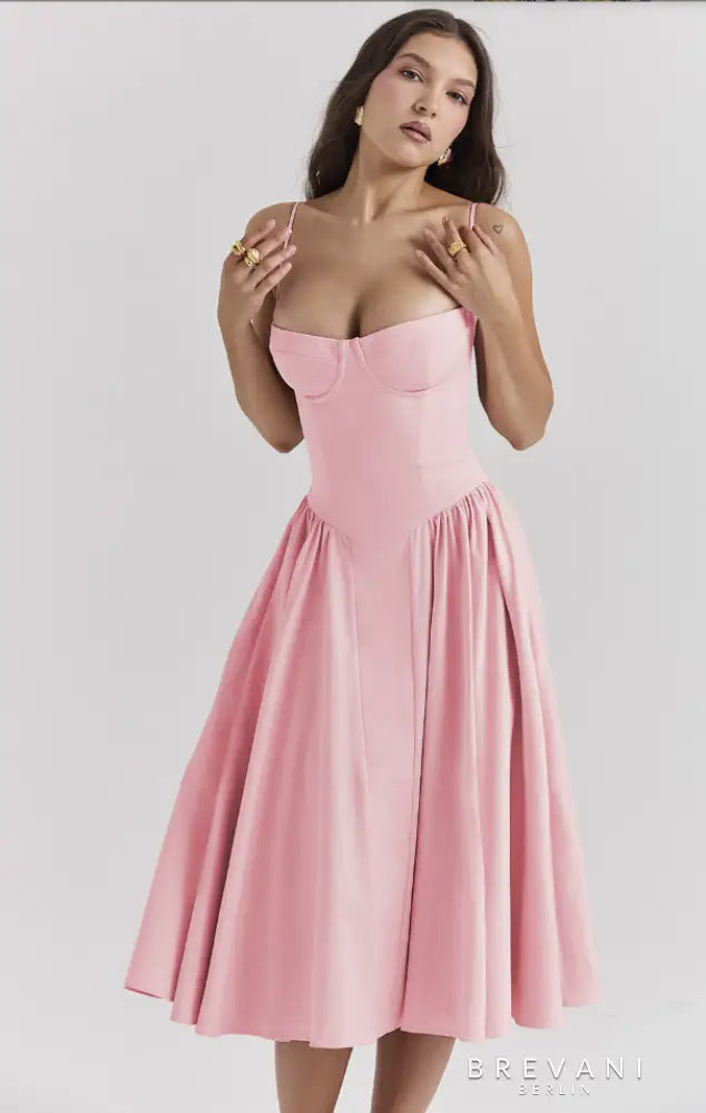 Midikleid im Korsett-Stil