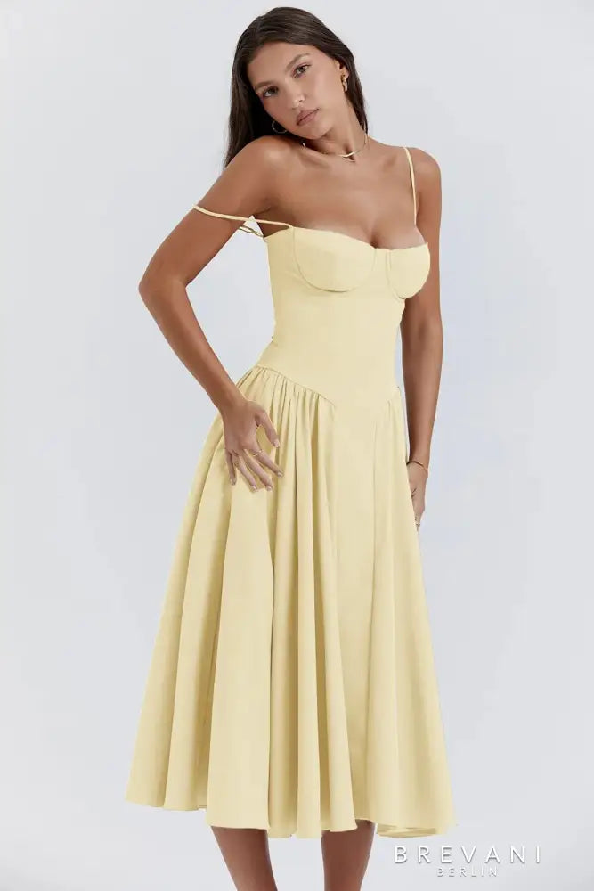 Midikleid im Korsett-Stil