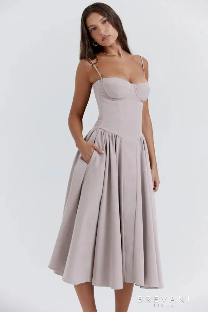 Midikleid im Korsett-Stil