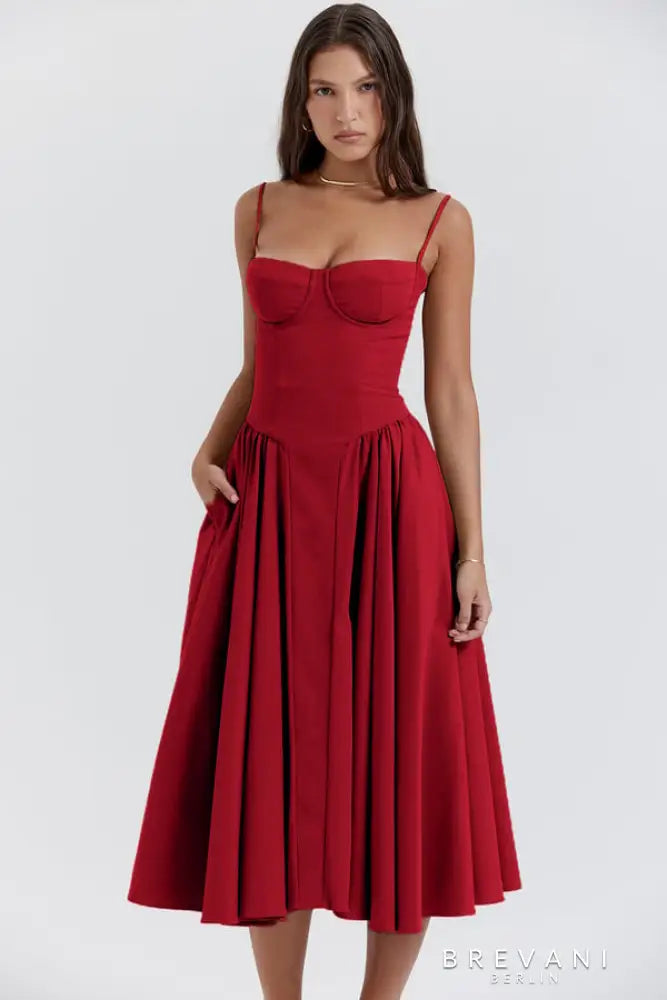 Midikleid im Korsett-Stil