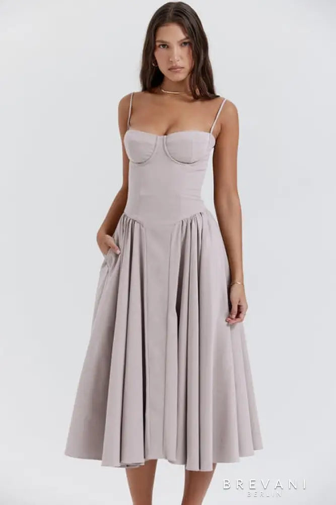 Midikleid im Korsett-Stil