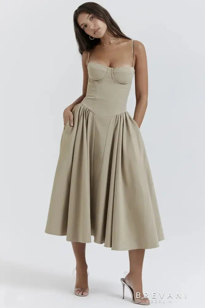 Midikleid im Korsett-Stil