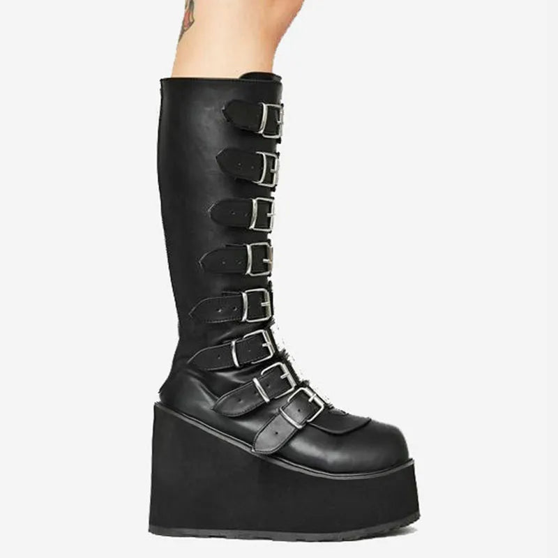 Valenzora | Chunky High-Heel-Stiefel mit Reißverschluss