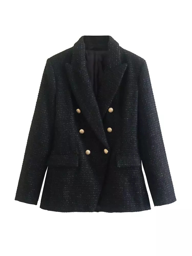 Valenzora | Women's Structured Blazer with Double Button Front