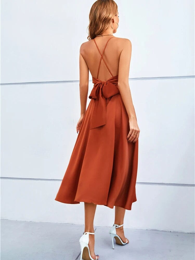 Valenzora | Elegantes Neckholder-Midikleid