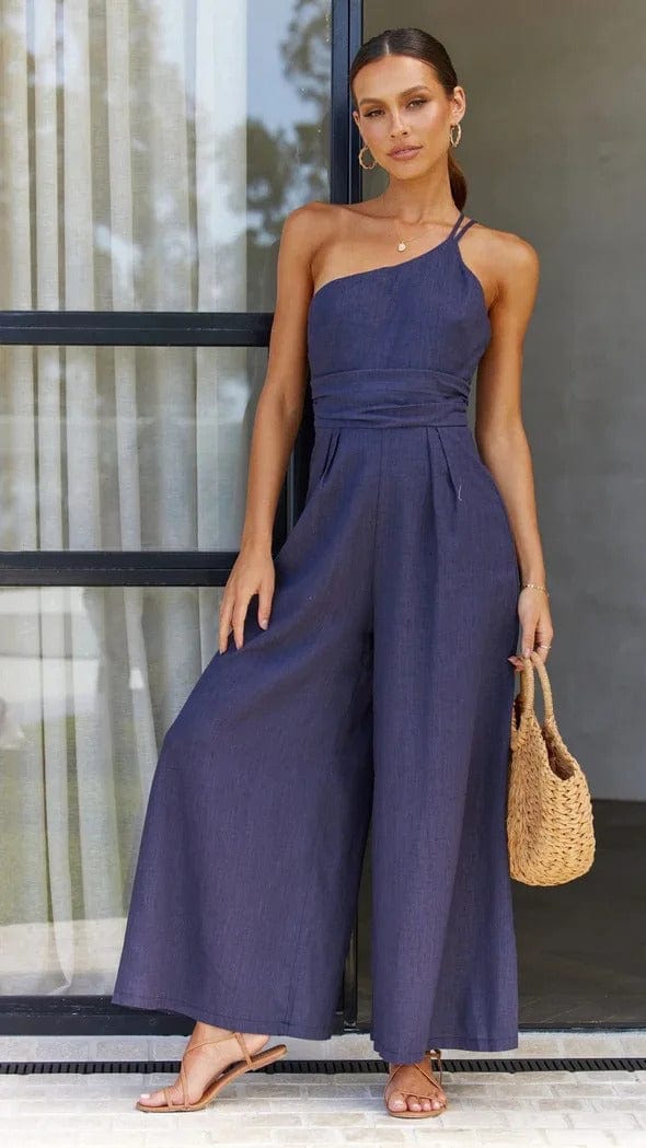 Elegant and sexy backless strapless jumpsuit