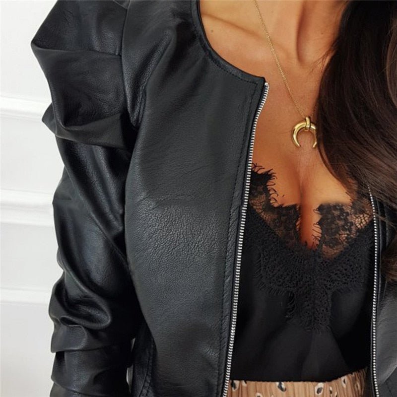 Valenzora Jacke | Elegante kurze Damenjacke in Lederoptik