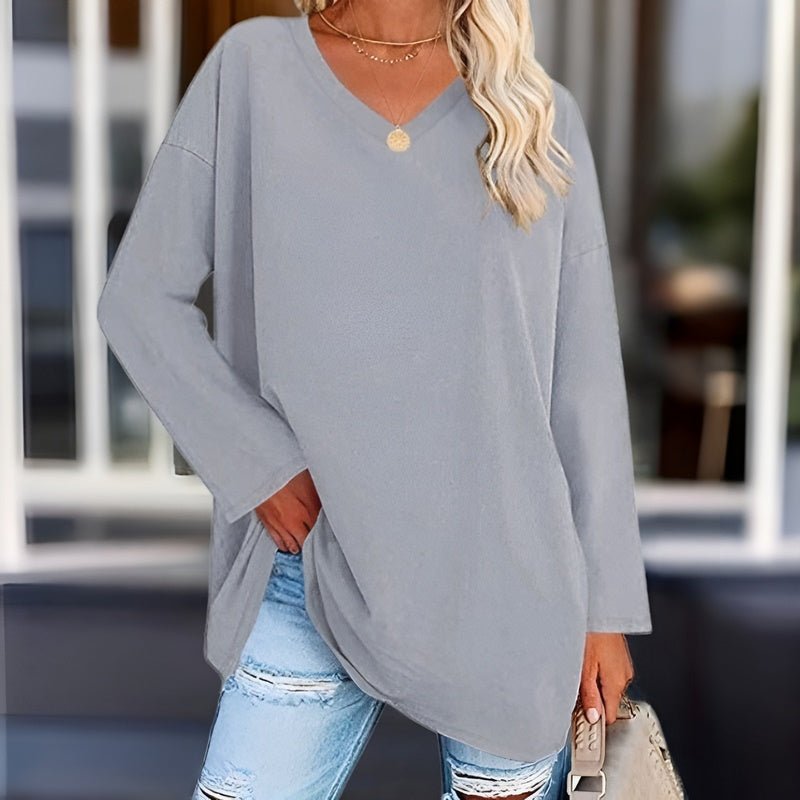 Valenzora - Your trendy long-sleeved shirt with a V-neck for comfort