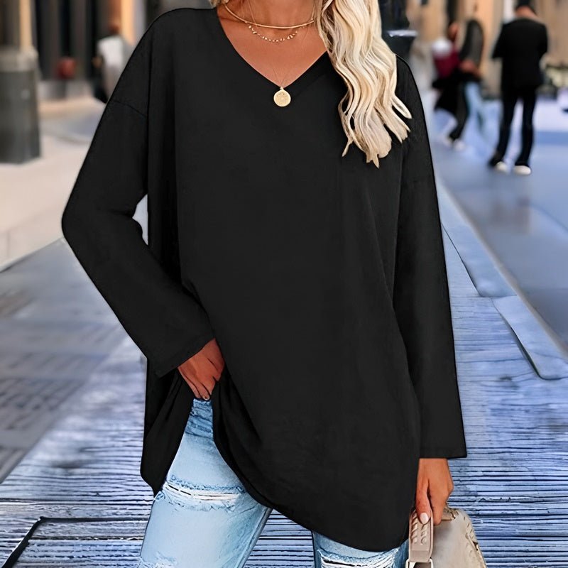 Valenzora - Your trendy long-sleeved shirt with a V-neck for comfort
