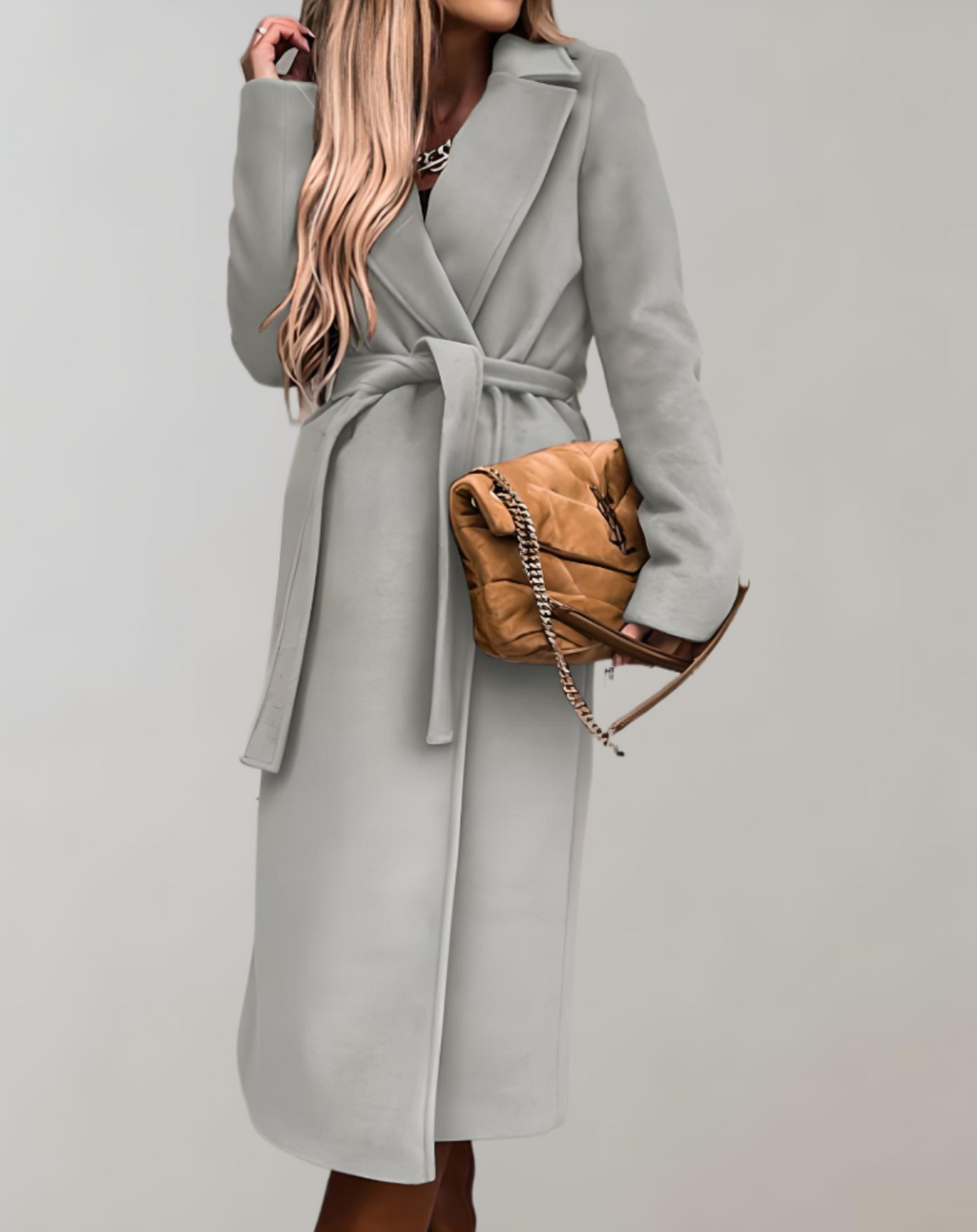 Autumn jacket for women with belt