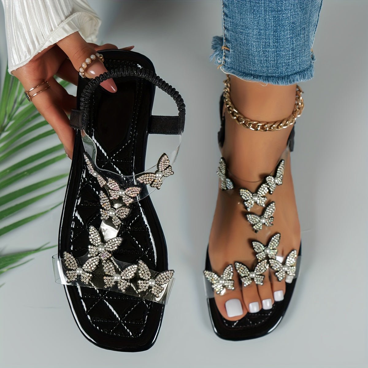 Valenzora | Sparkling rhinestone sandals