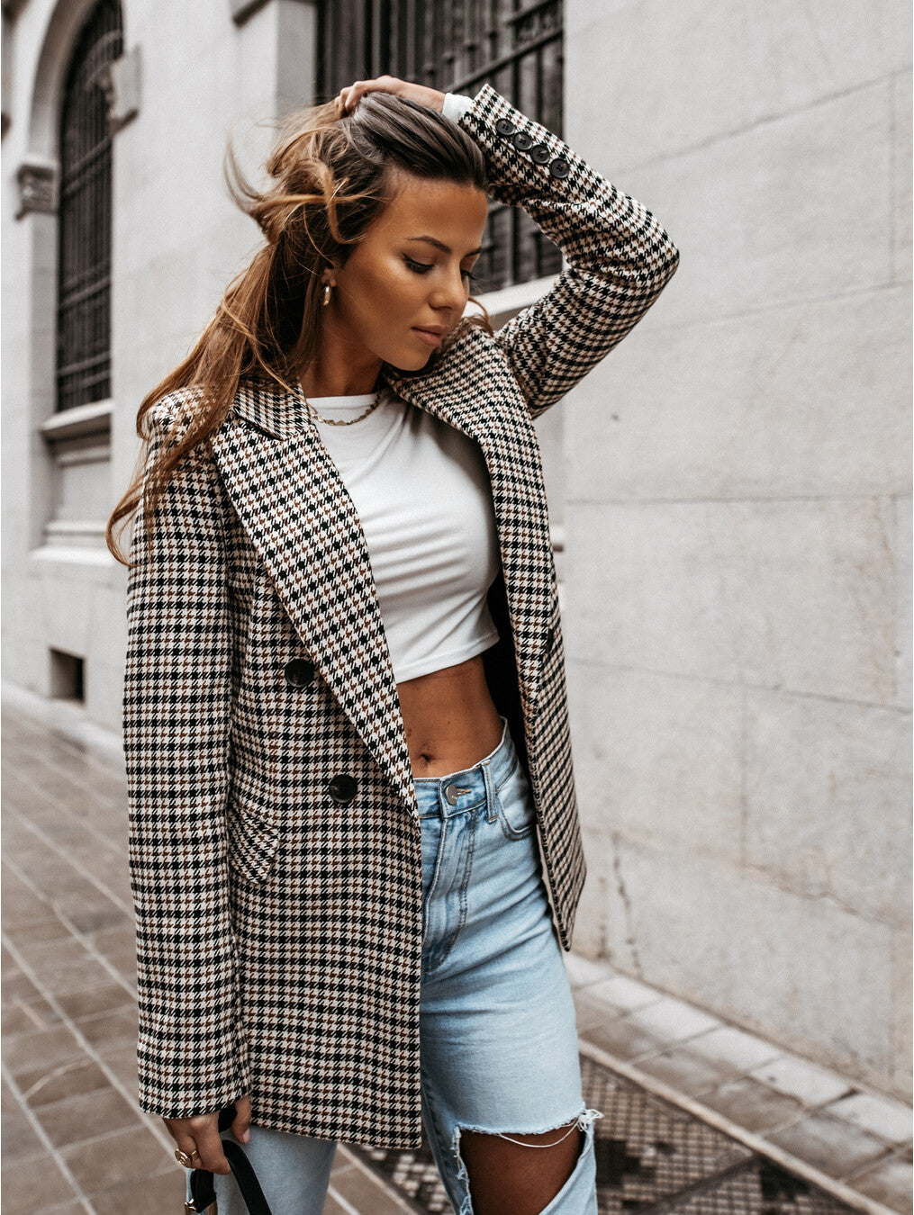 Checkered blazer