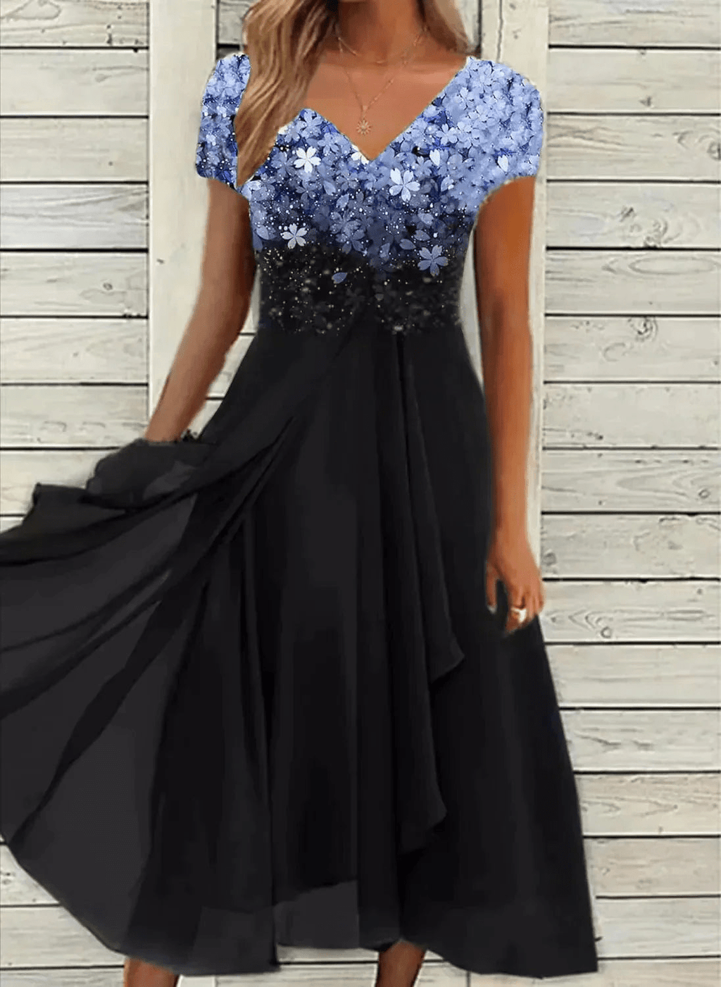 Valenzora | Elegantes Chiffon-Partykleid Midikleid für Damen