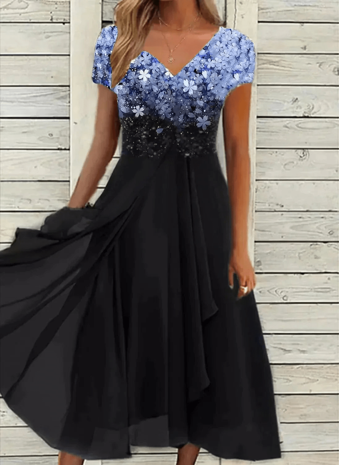 Valenzora | Elegantes Chiffon-Partykleid Midikleid für Damen