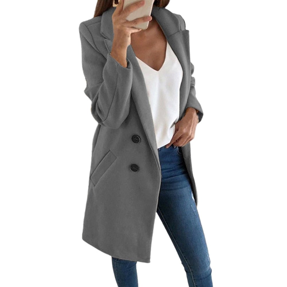 AUROZA – An elegant long blazer coat