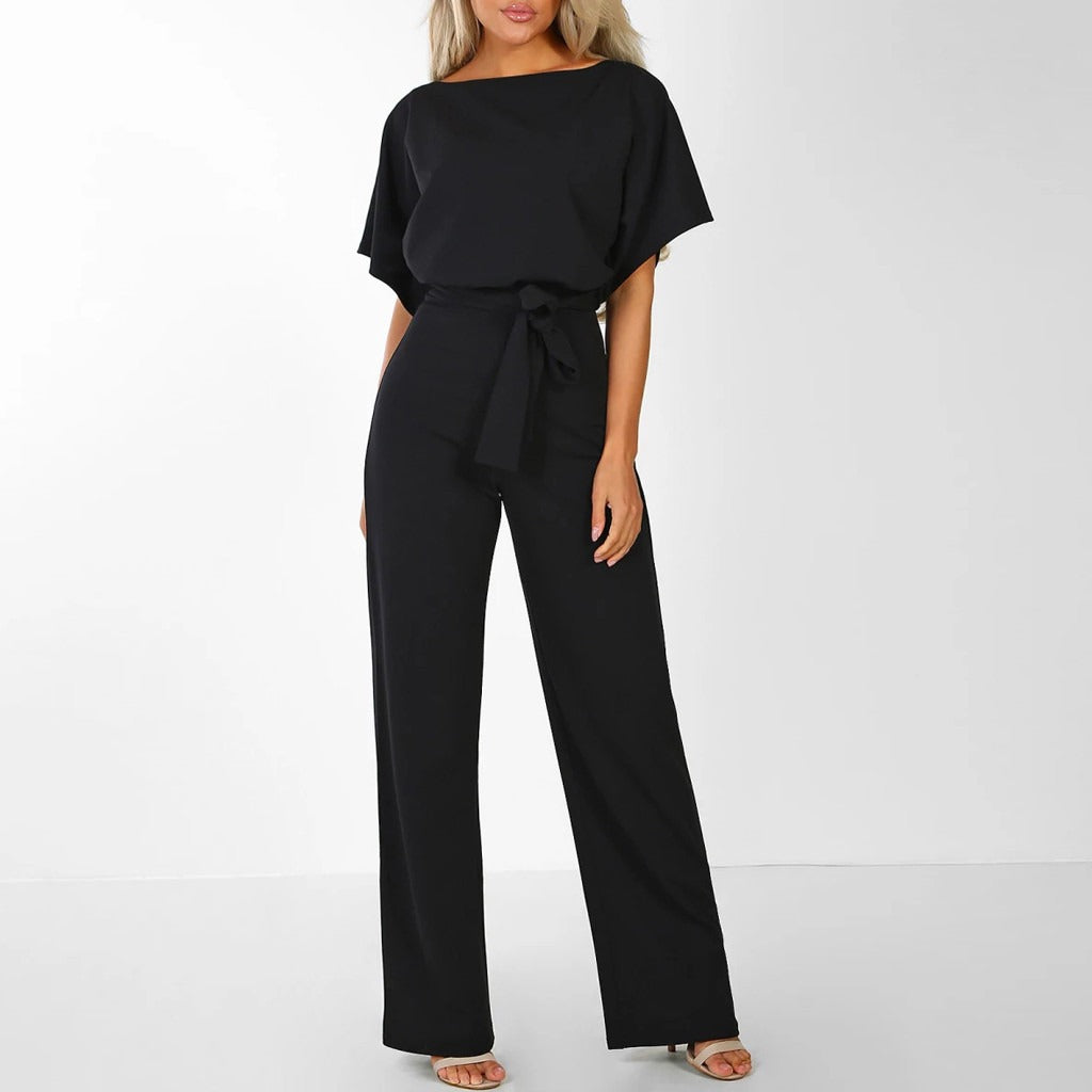 Valenzora | Elegant Waist Belt Women's Jumpsuit