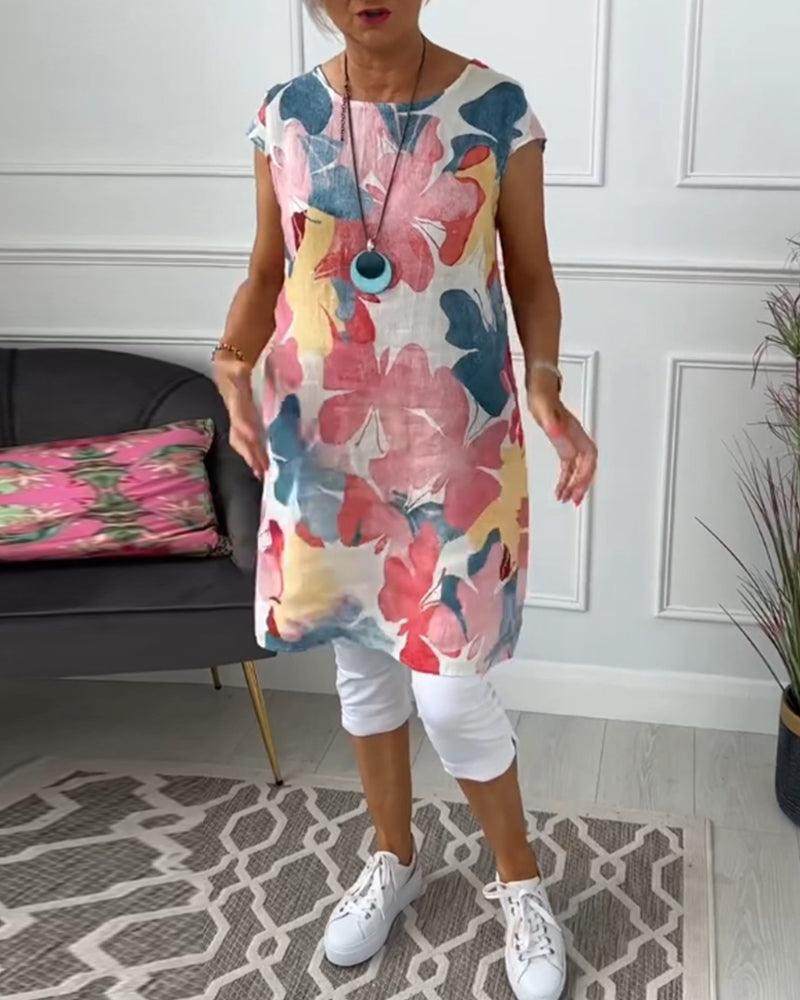 Valenzora | Sommerkleid mit asymmetrischem Schnitt und hohem Schlitz