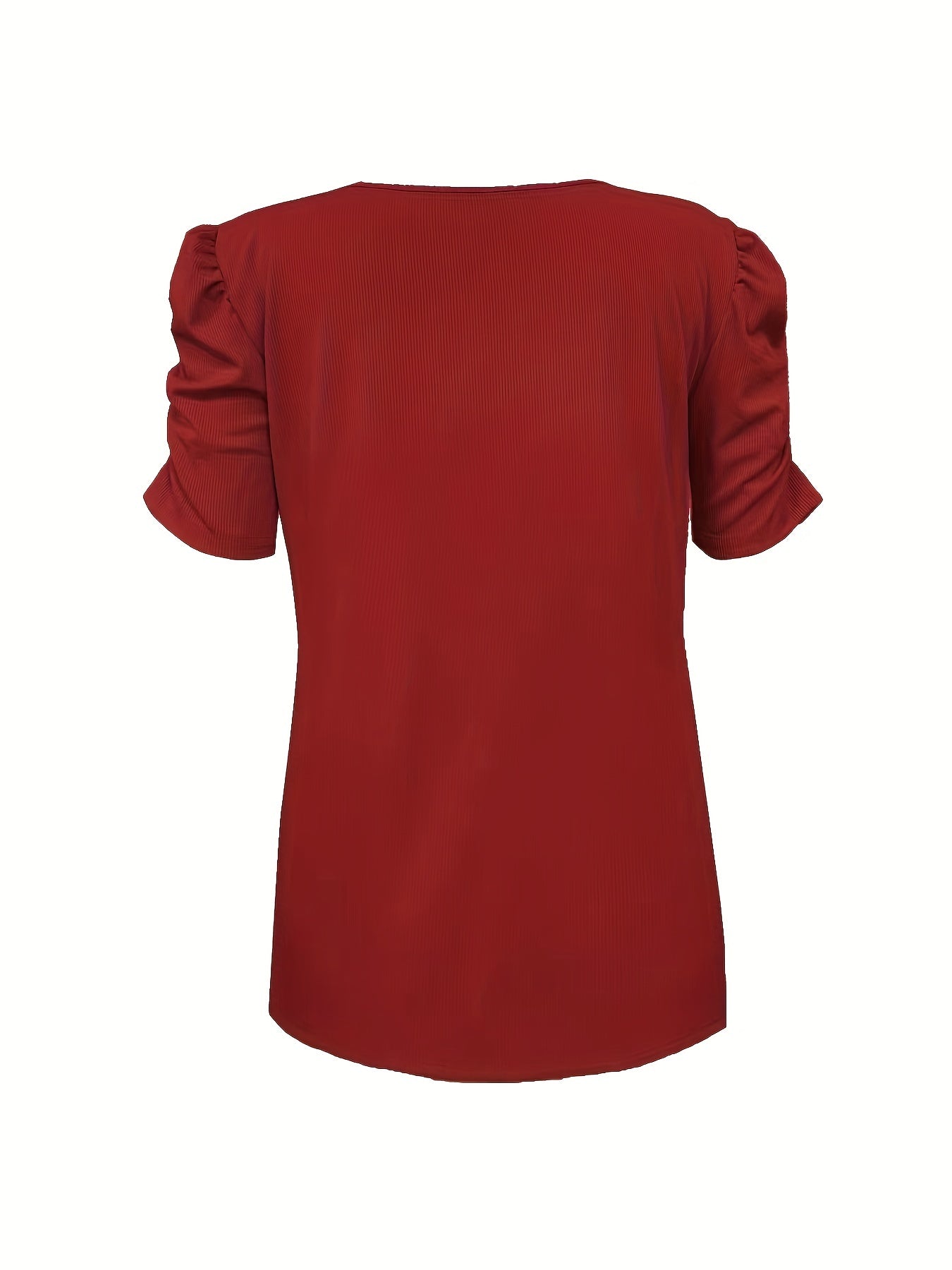 Valenzora | Elegantes geripptes V-Ausschnitt-T-Shirt für Damen
