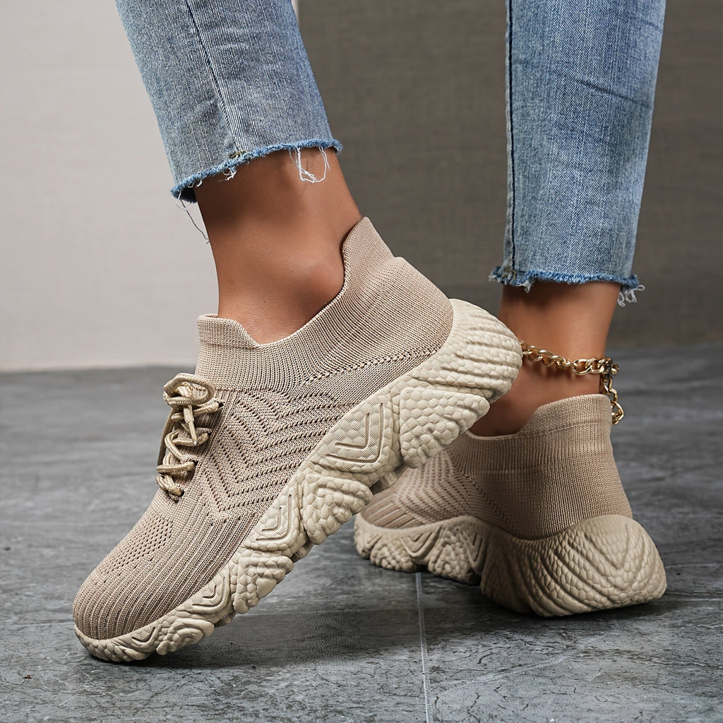 Valenzora | Atmungsaktive Low-Top-Sneakers in Unifarbe