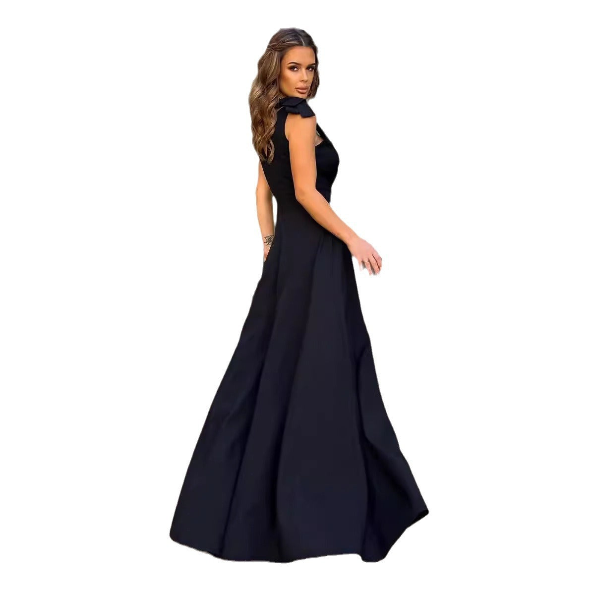 Valenzora | Abendkleid, lang, plissiert, einfarbig