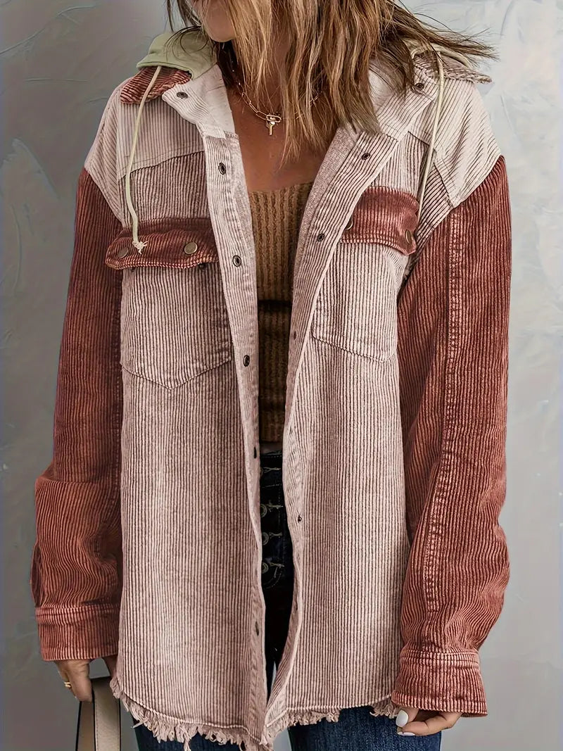 Valenzora | Color Block Hoodie Jacket for Women | Perfect for Autumn and Winter