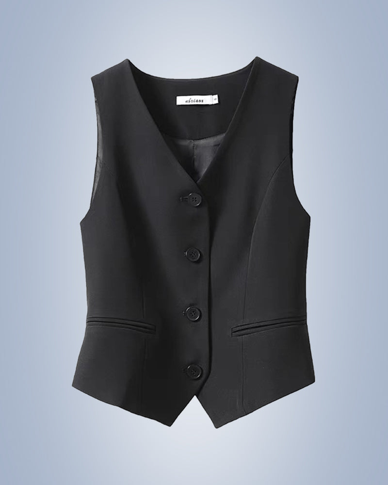Valenzora | Solid Color Temperament Vest for Women