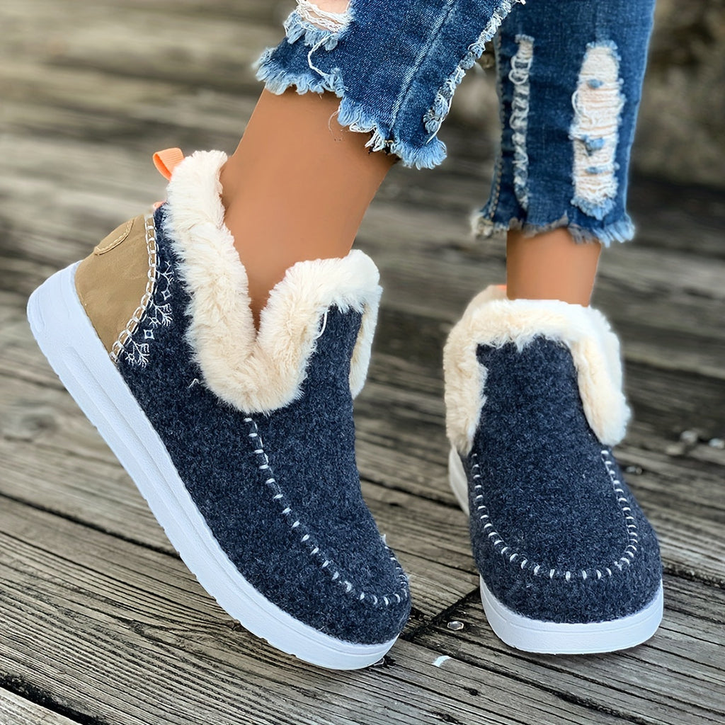 Valenzora | Kuschelige Winterpantoffeln für Damen: Fleecefutter, PU-Sohle und weiche Stoffkonstruktion