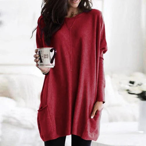 Valenzora | Tunic with pockets - comfortable women's oversized top