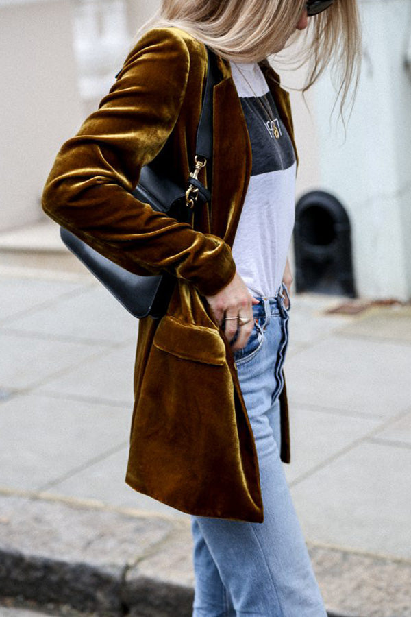 Valenzora | Velvet blazer with a chic tailored cut for women