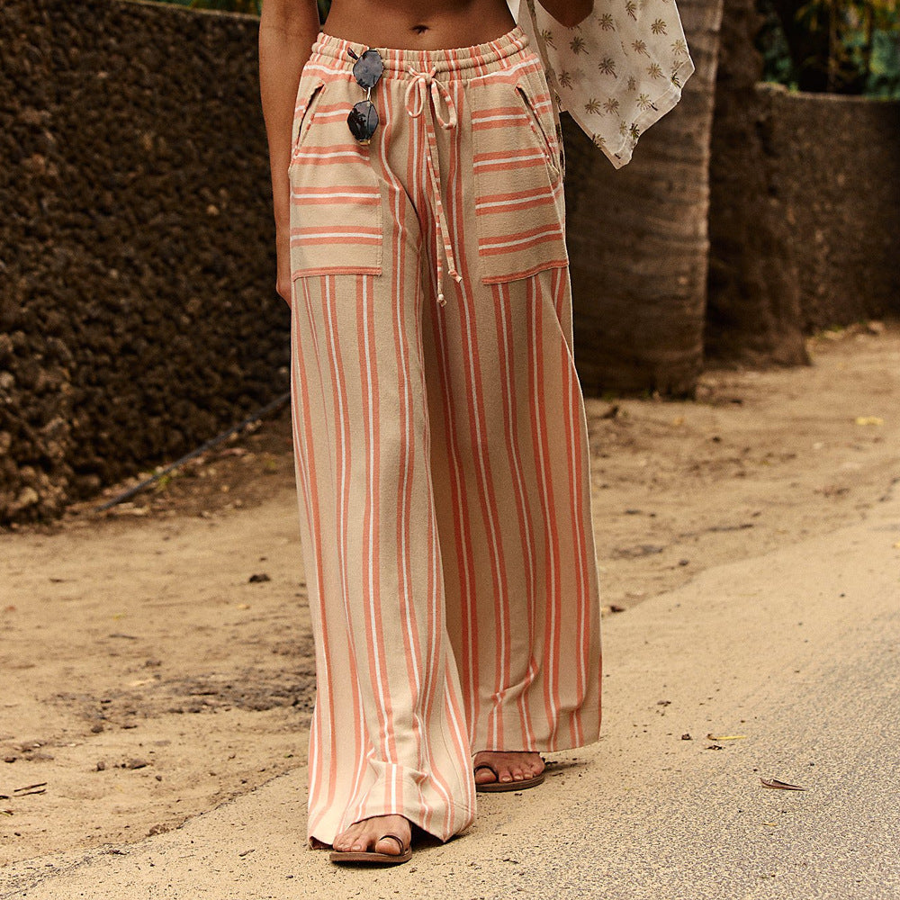 Valenzora | Casual Striped Wide Leg Trousers for Women