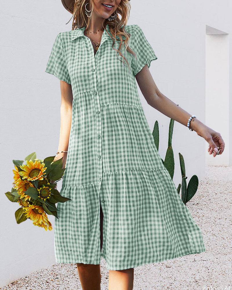 Valenzora | Lässiges Hemdblusenkleid mit Karomuster