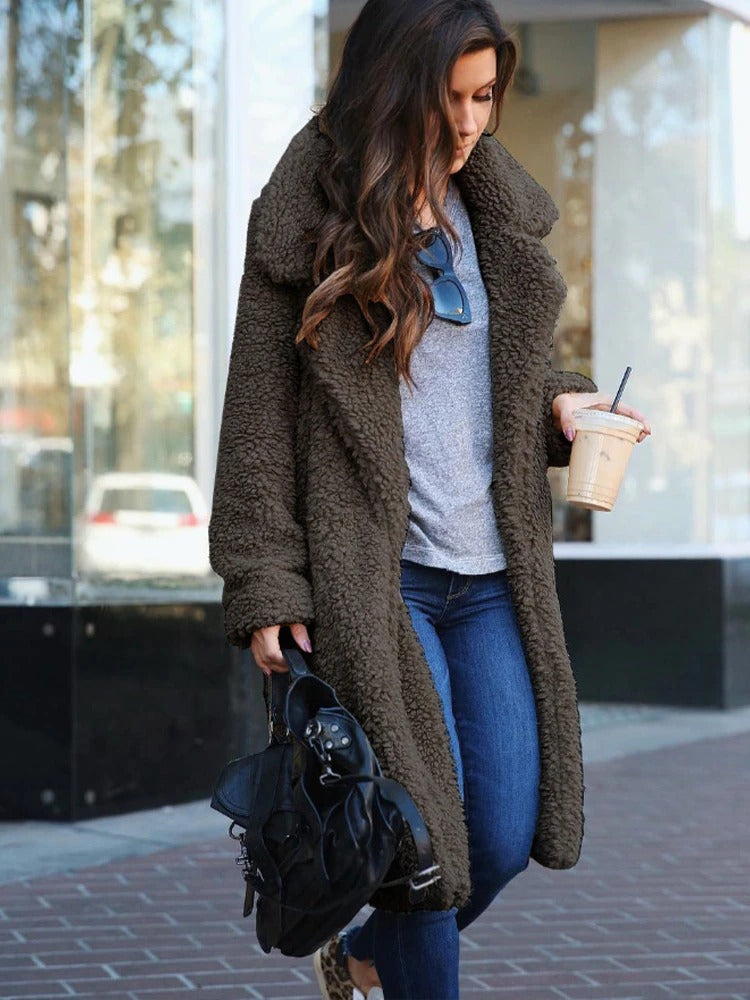 Valenzora Hidden Pocket Teddy Coat