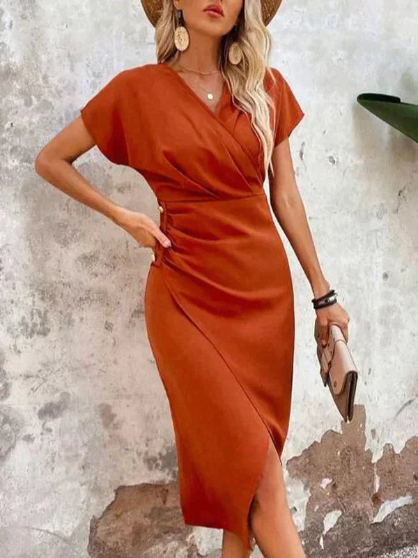 Valenzora | Damen-Midikleid mit V-Ausschnitt