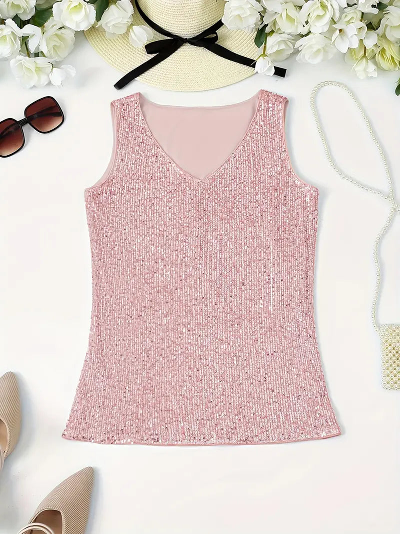 Valenzora | Elegantes, ärmelloses Top mit Pailletten