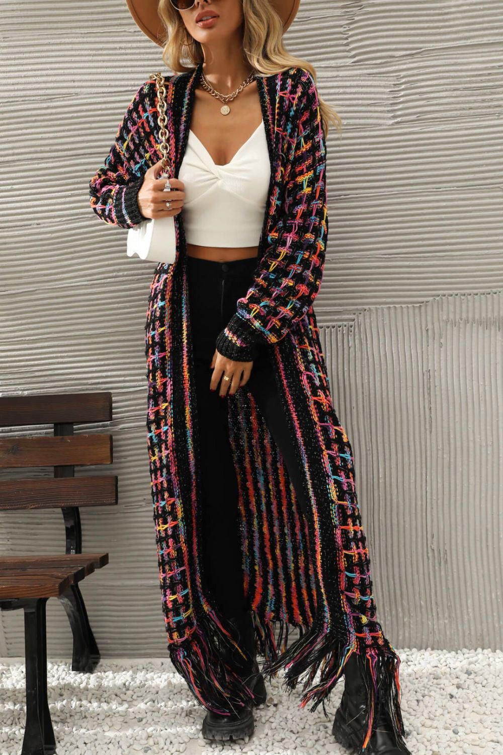 Long vintage-style cardigan