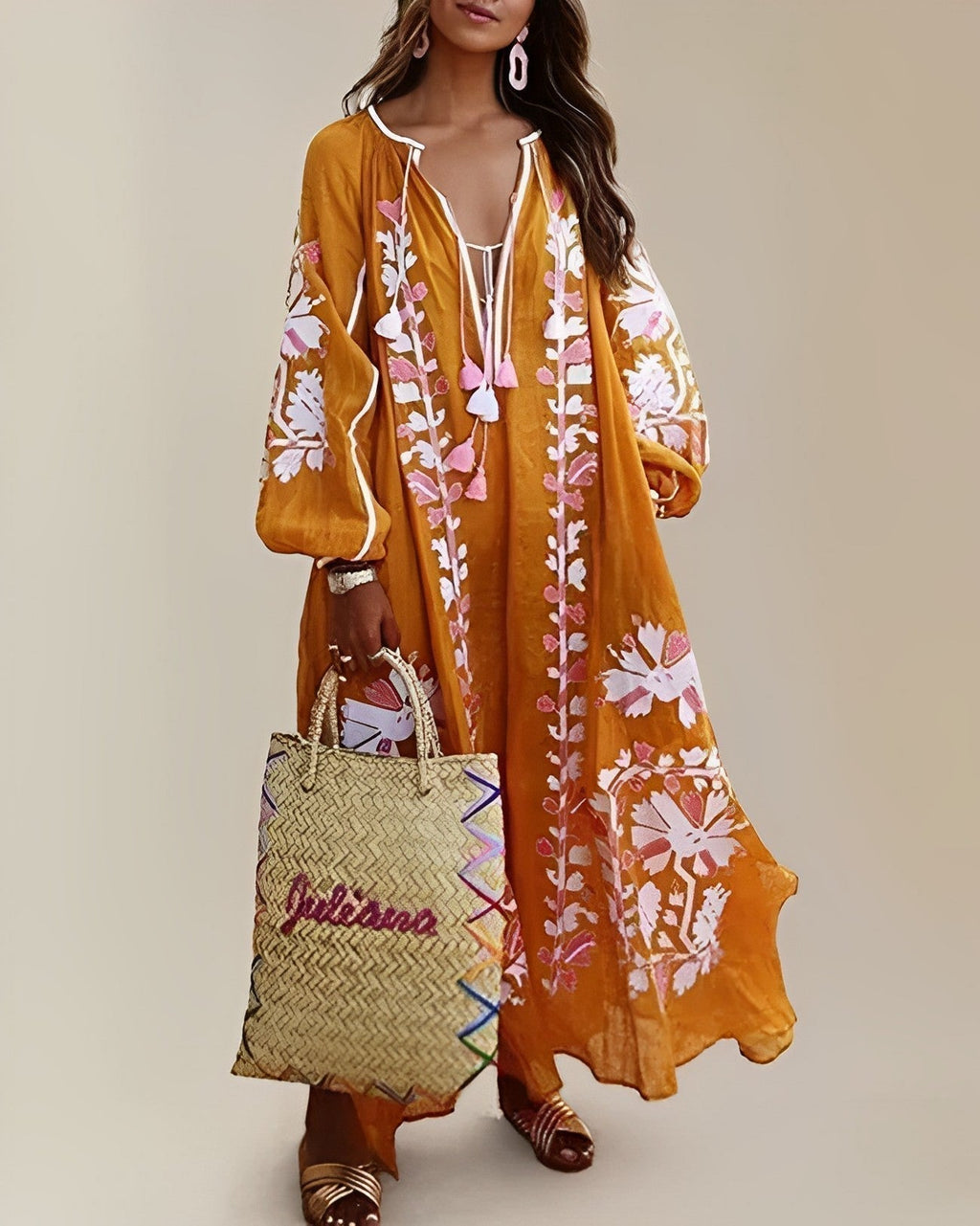 Valenzora | Retro Boho Weites Kleid
