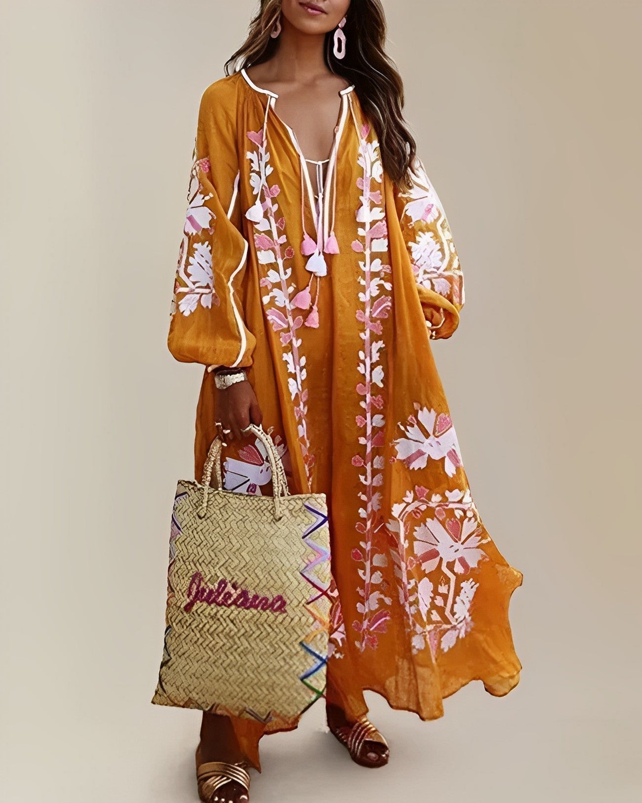 Valenzora | Retro Boho Weites Kleid