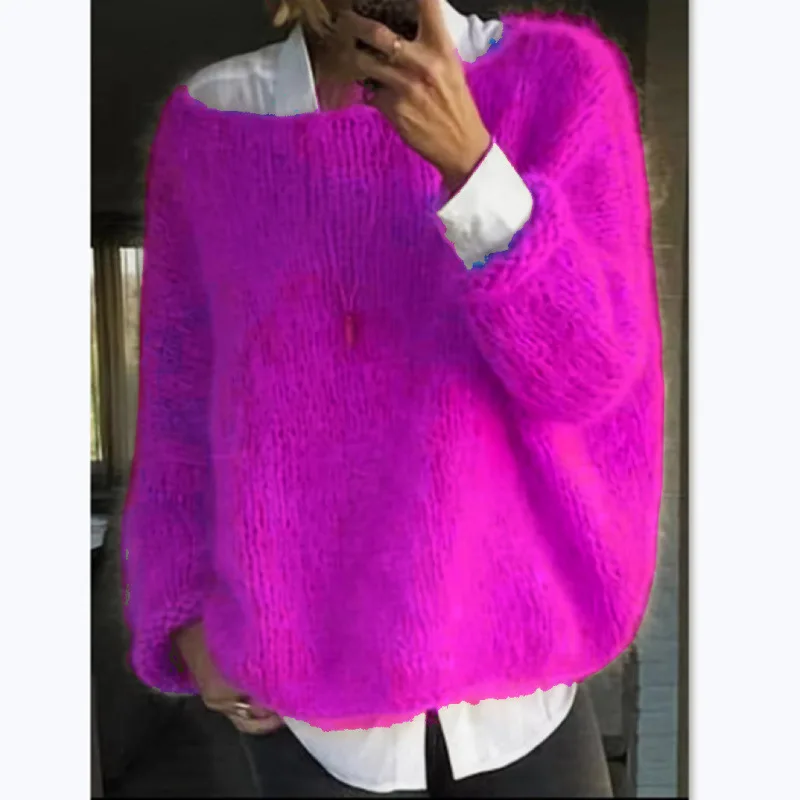 Colorful off-shoulder sweater