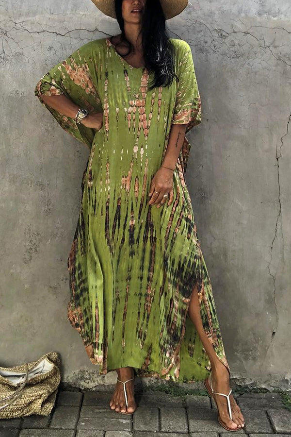 Valenzora Freely – Lockeres Wickelkleid im Batik-Boho-Stil