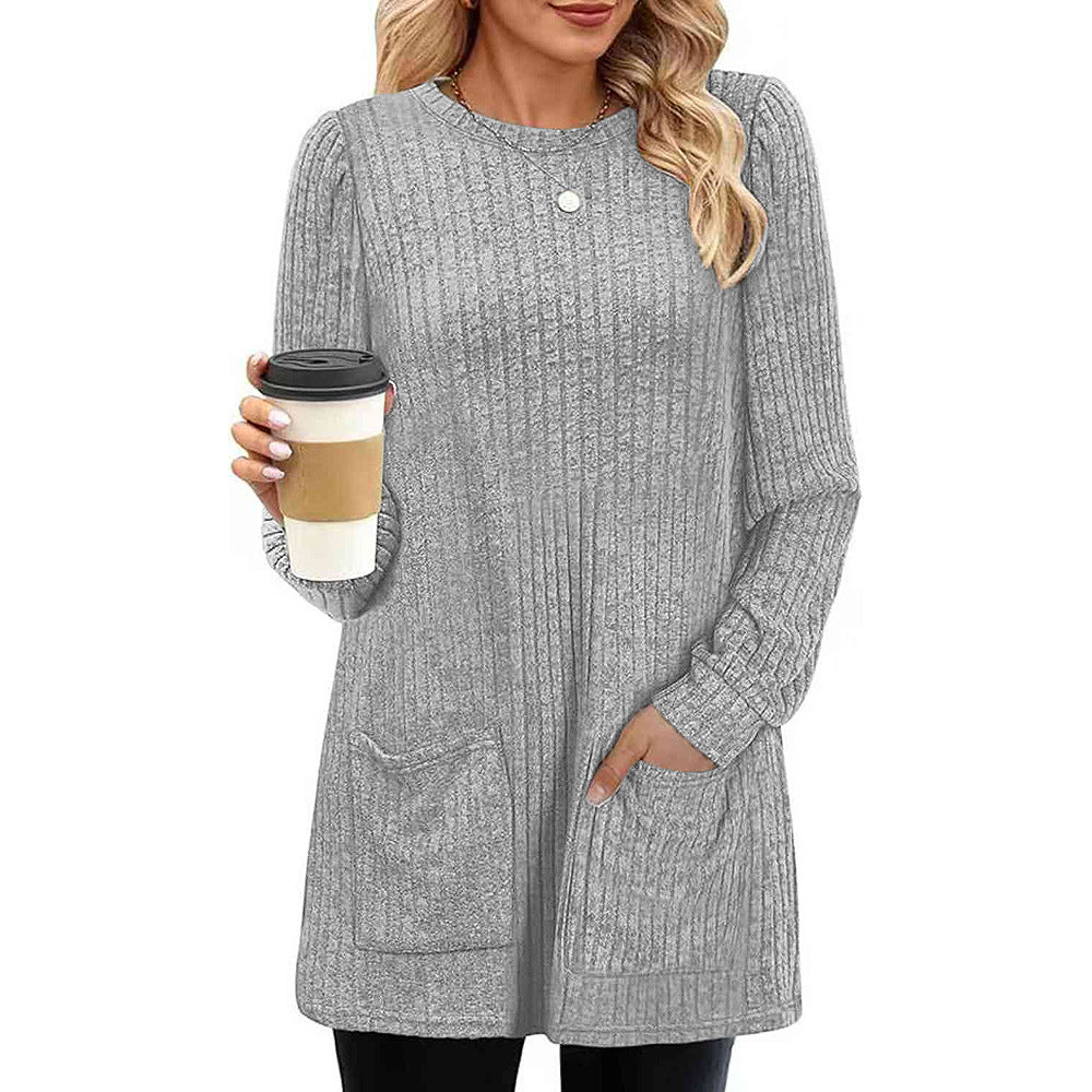 Valenzora | Herbst und Winter neues mittellanges Pulloverkleid für Damen
