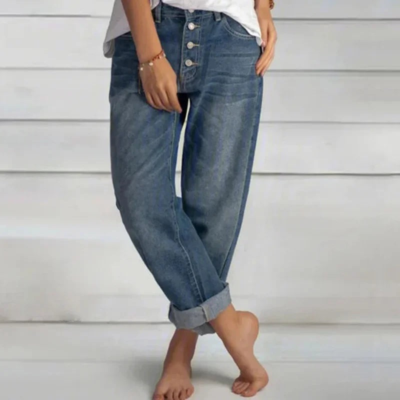 Valenzora | Comfortable, loose-fitting high-waisted jeans for women