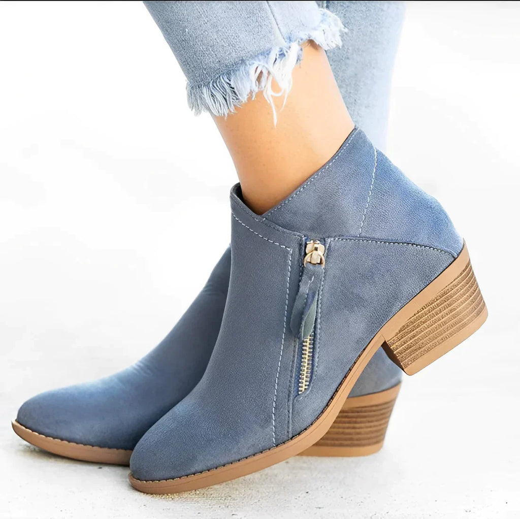 Women's Side Zipper High Heel Ankle Boots