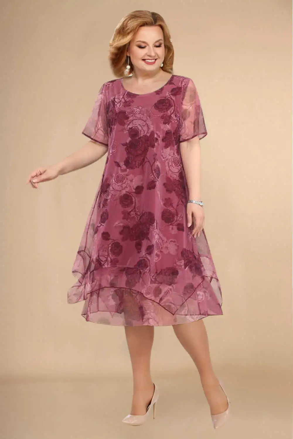 Valenzora | Floral chiffon dress